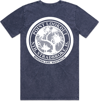 BLUE STONE WASH TEE SHIRT CLASSIC PRINT